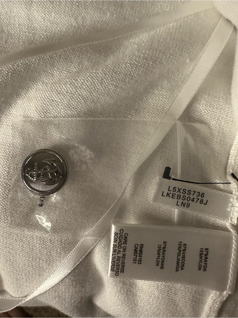 Karl Lagerfeld White Cardigan with Blue Trim - Picture 7 of 8